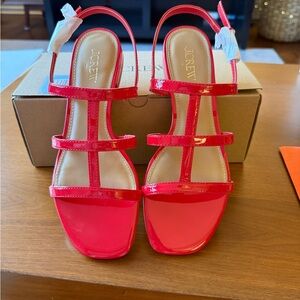 J. Crew Women's Bright Red Strappy Sandals
